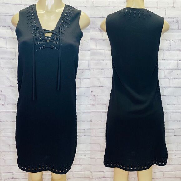 Derek Lam 10 Crosby grommet embroidered lace up tank dress size 0 - Picture 2 of 8